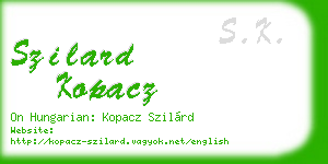 szilard kopacz business card