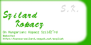 szilard kopacz business card